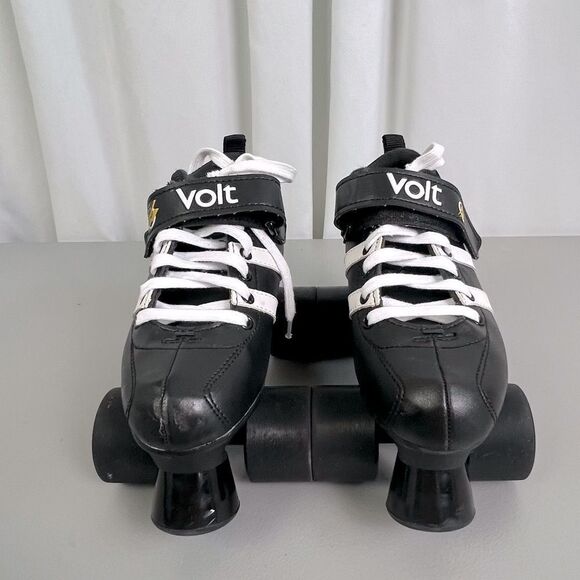 RIEDELL VOLT MENS LOW CUT ROLLER SKATES SIZE 4 BLACK WITH WHITE STRIPES - Picture 12 of 12